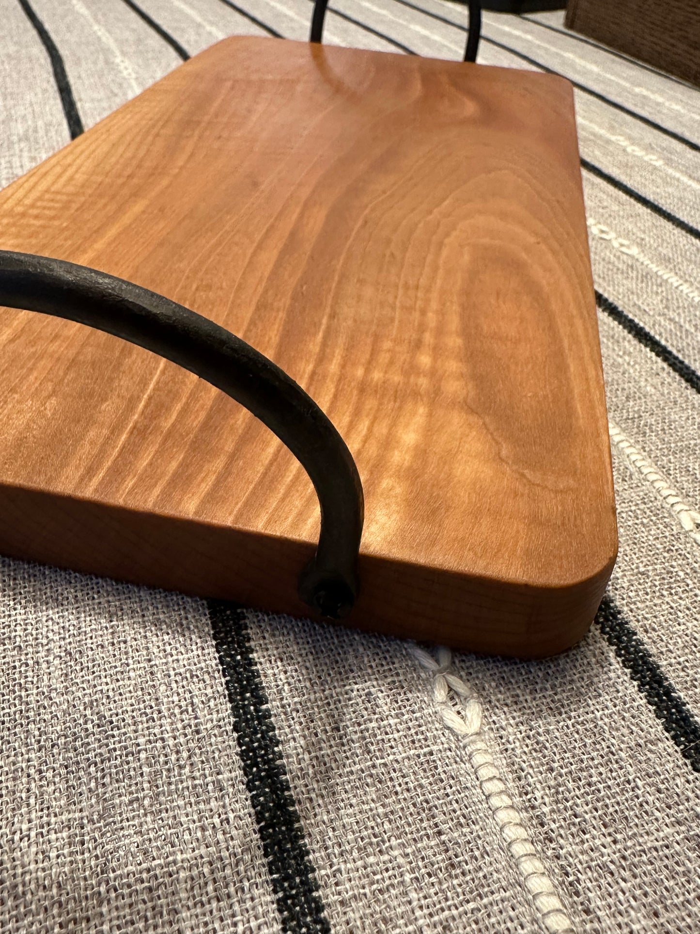 Tiger maple tray with handles