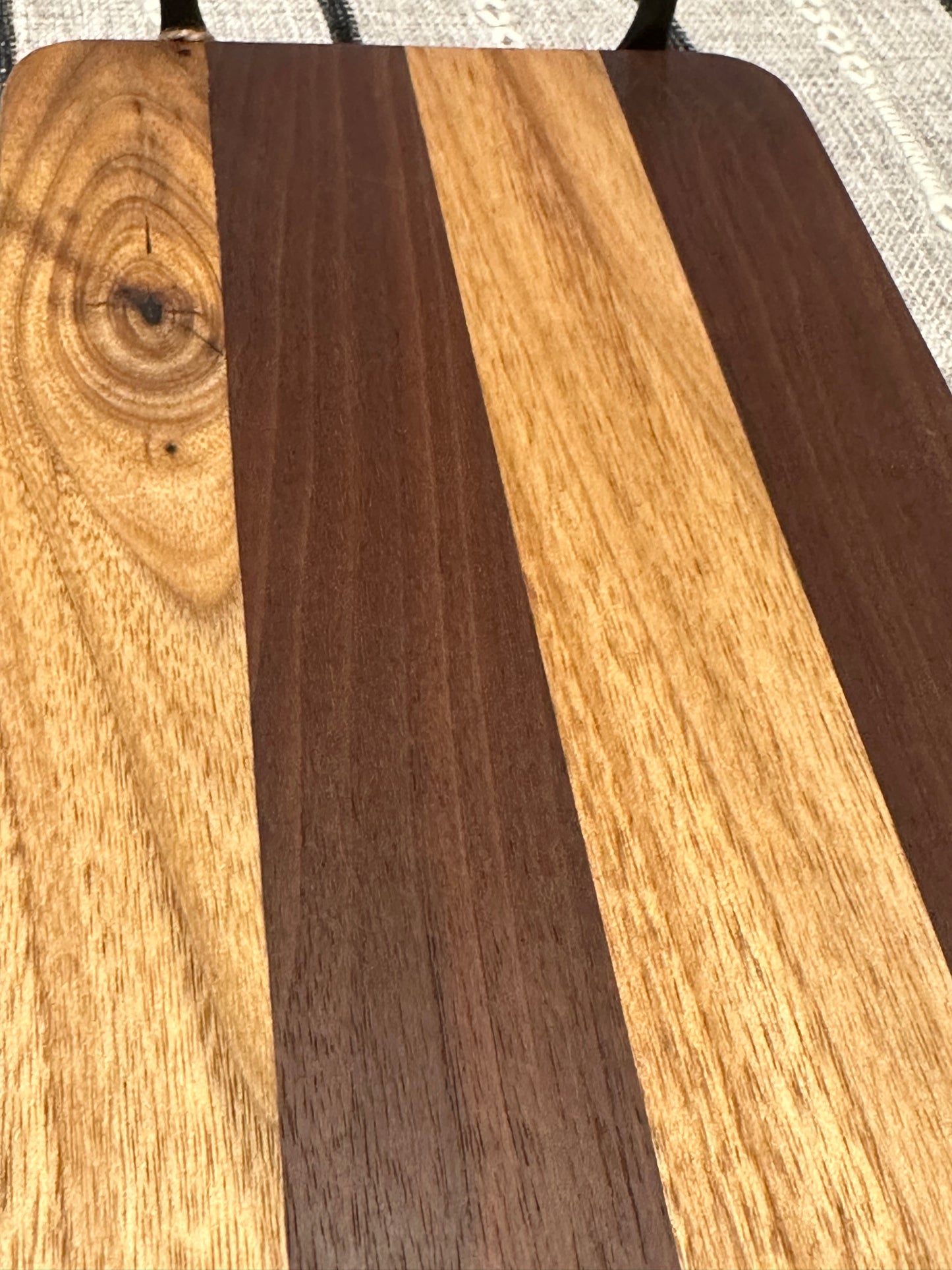 Walnut and butternut tray with handles