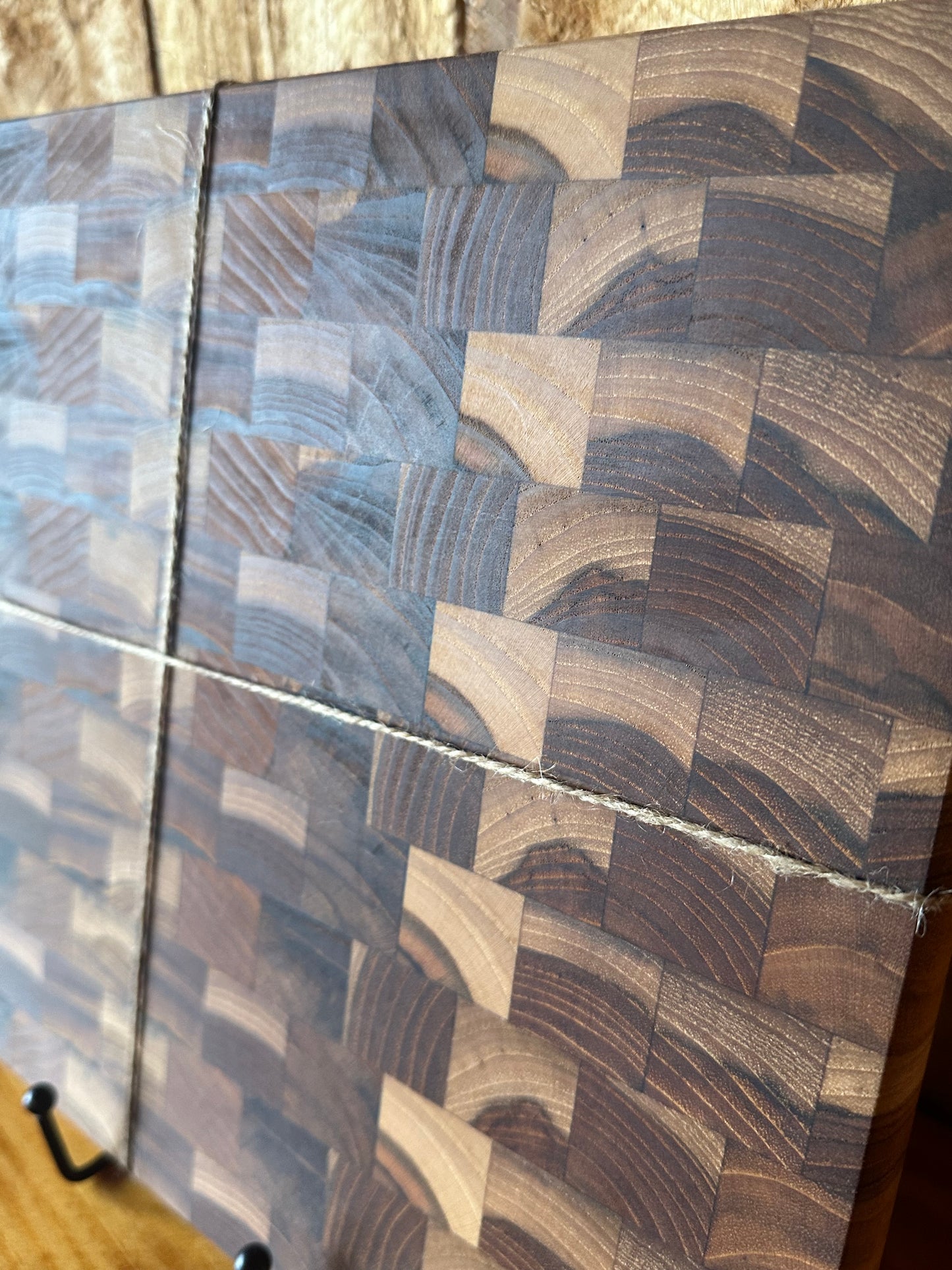 Teak end grain cutting board