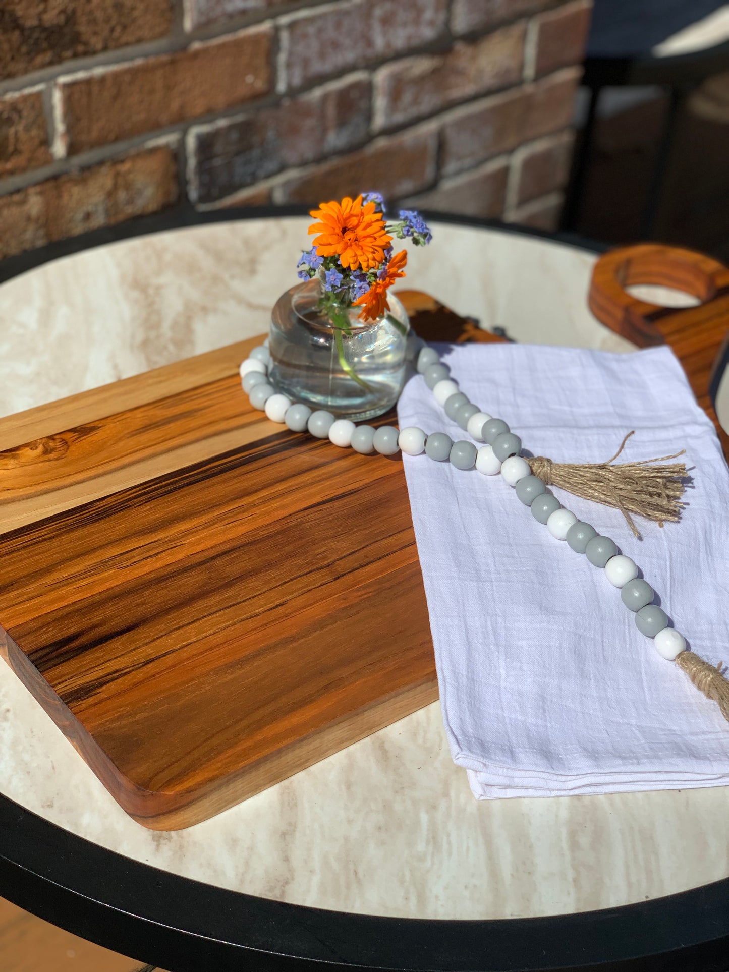Teak charcuterie board, cutting board, cheese board, serving tray