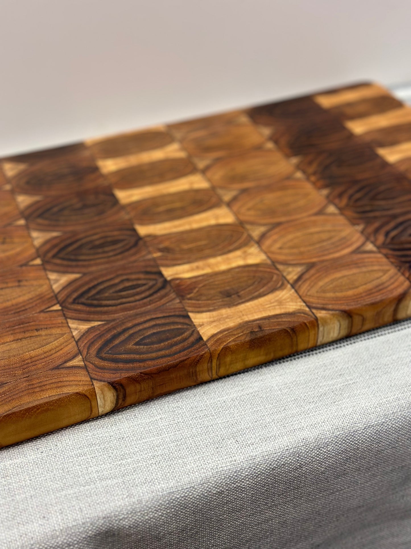Teak endgrain book matched board
