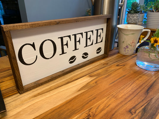 Coffee sign with frame