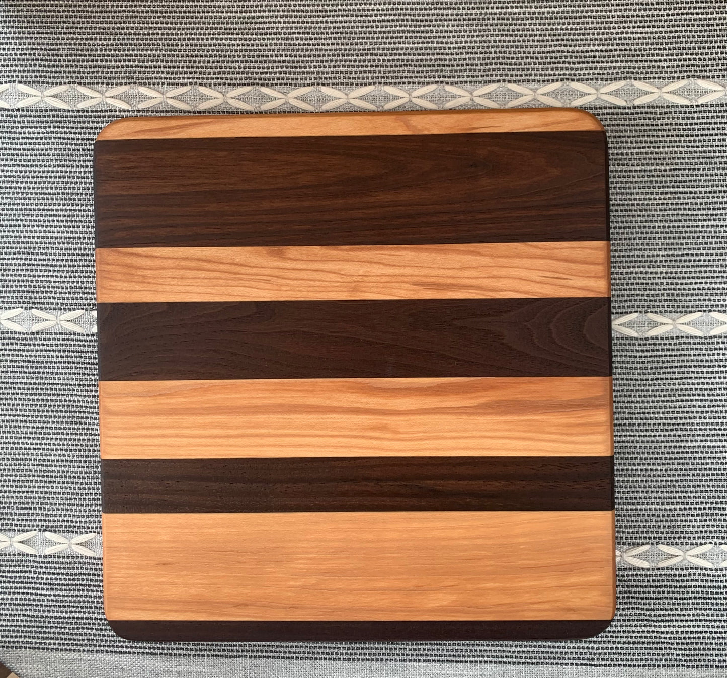 Walnut, cherry, maple cutting board