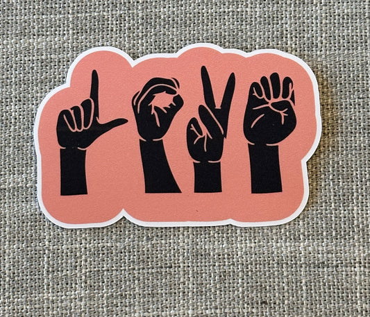 LOVE Sticker sign language