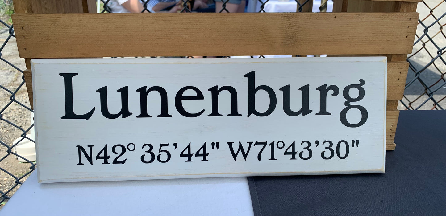 Town and coordinates