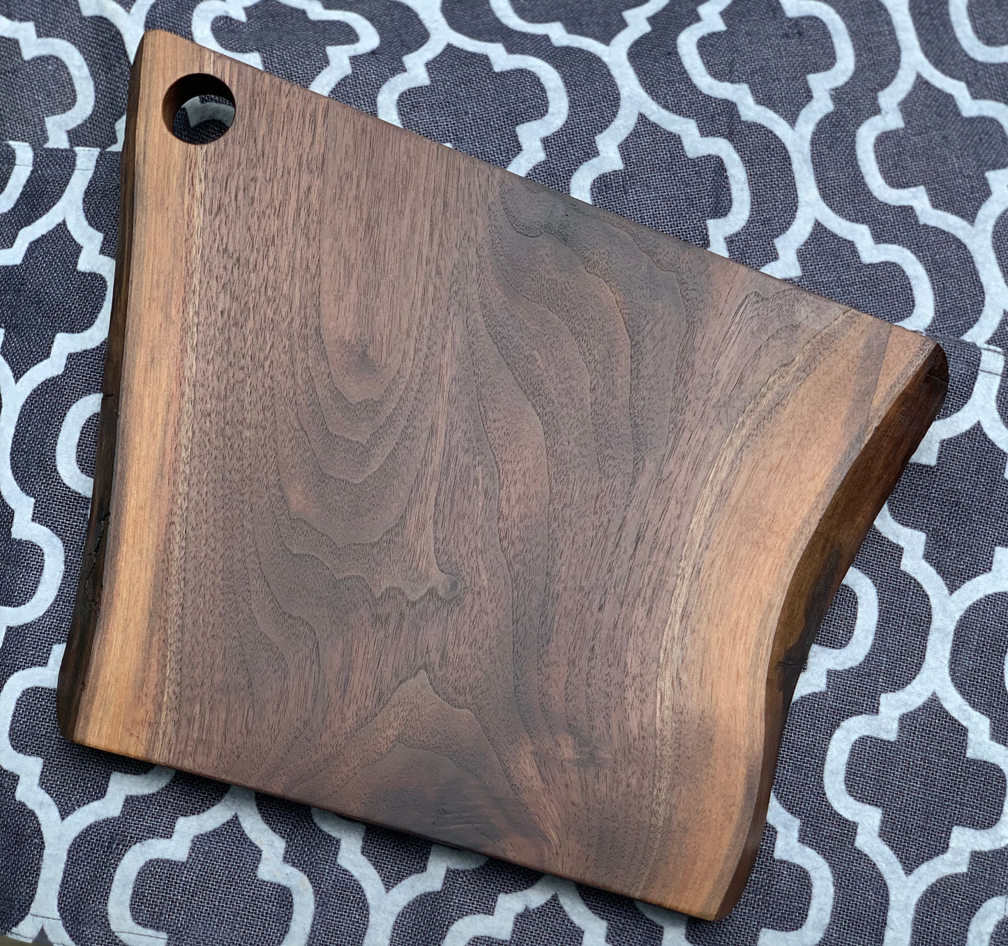 walnut live edge medium charcuterie board, serving tray