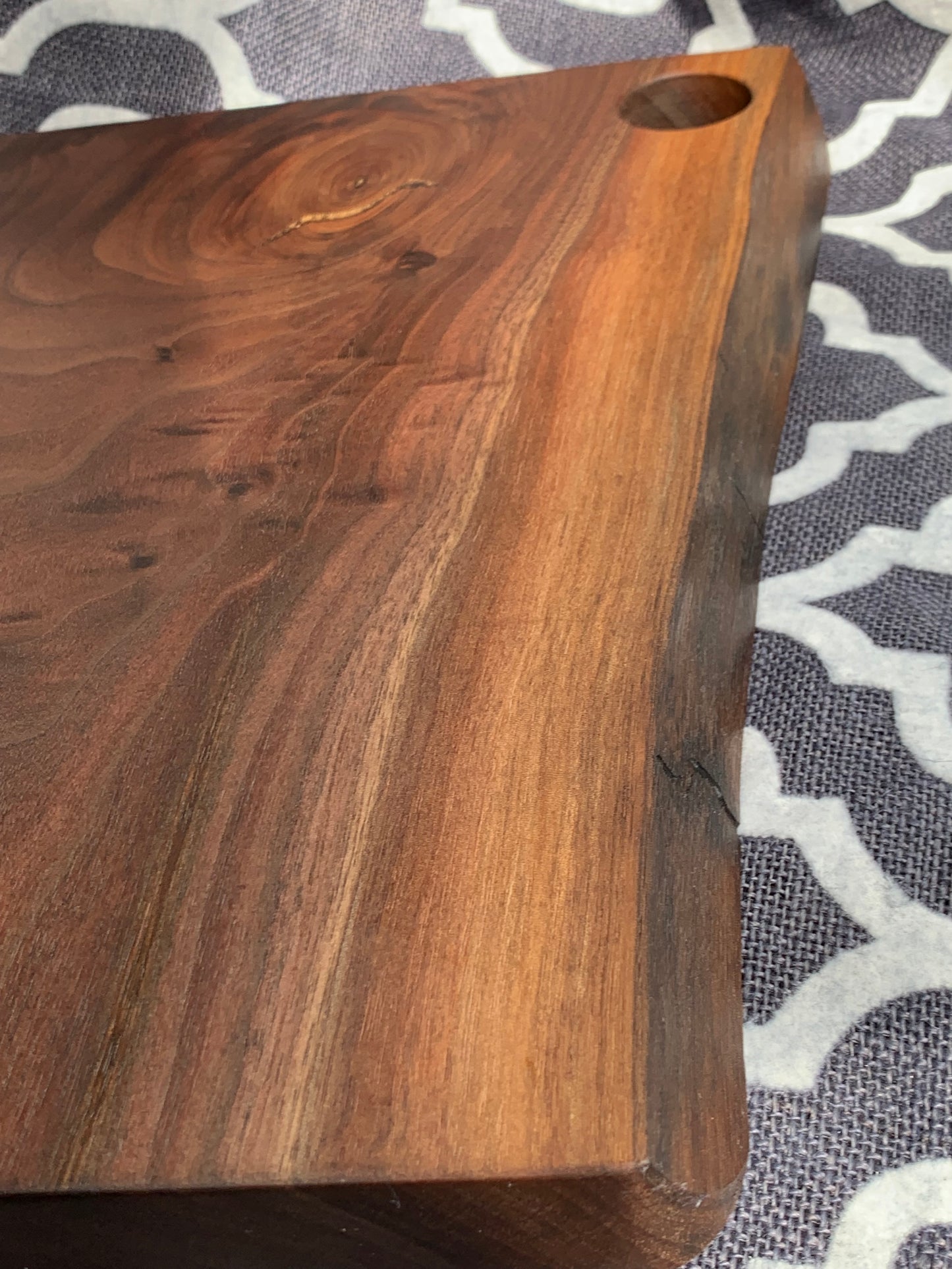 walnut live edge medium charcuterie board, serving tray