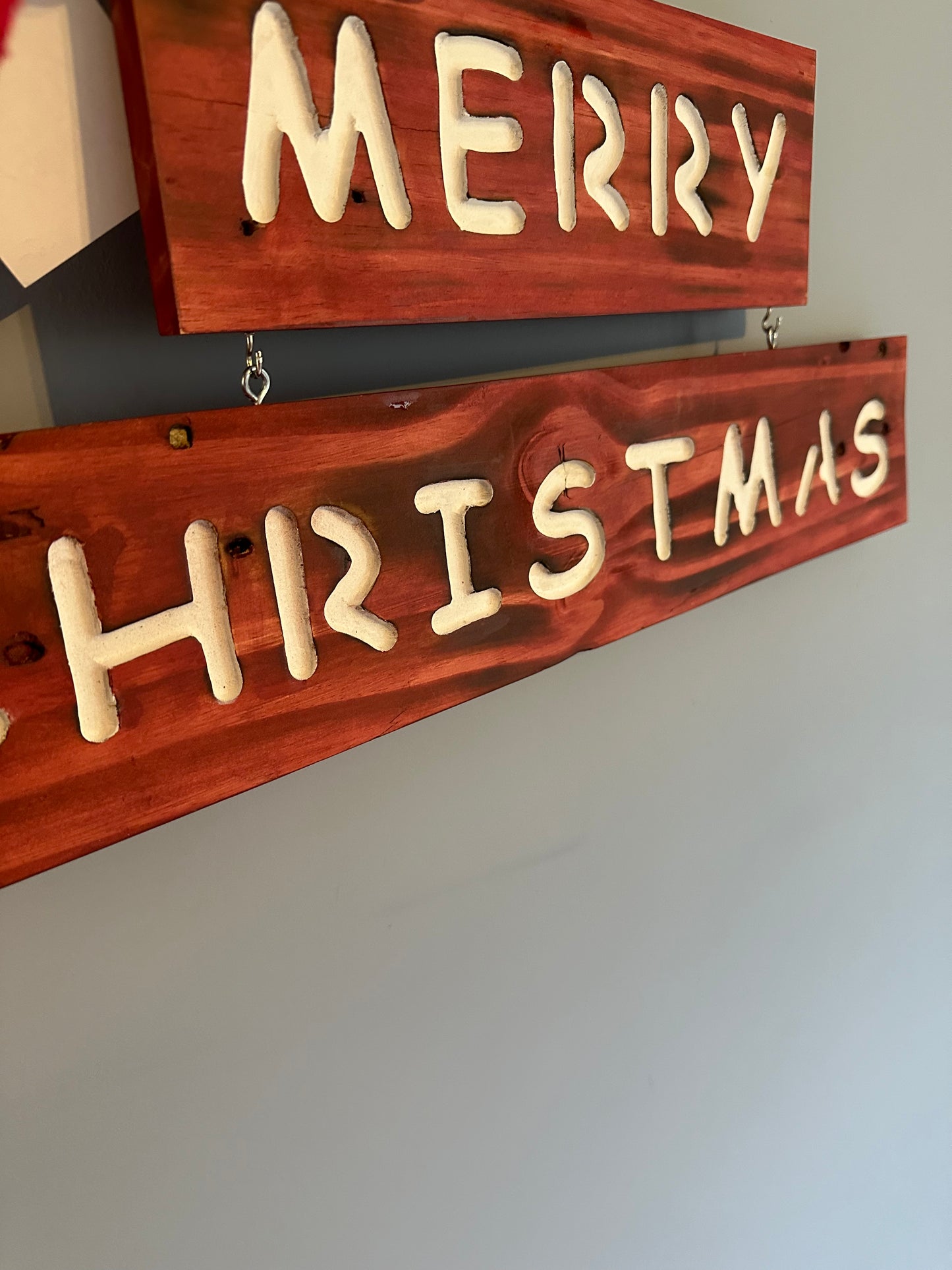Merry Christmas Red Hanging Sign