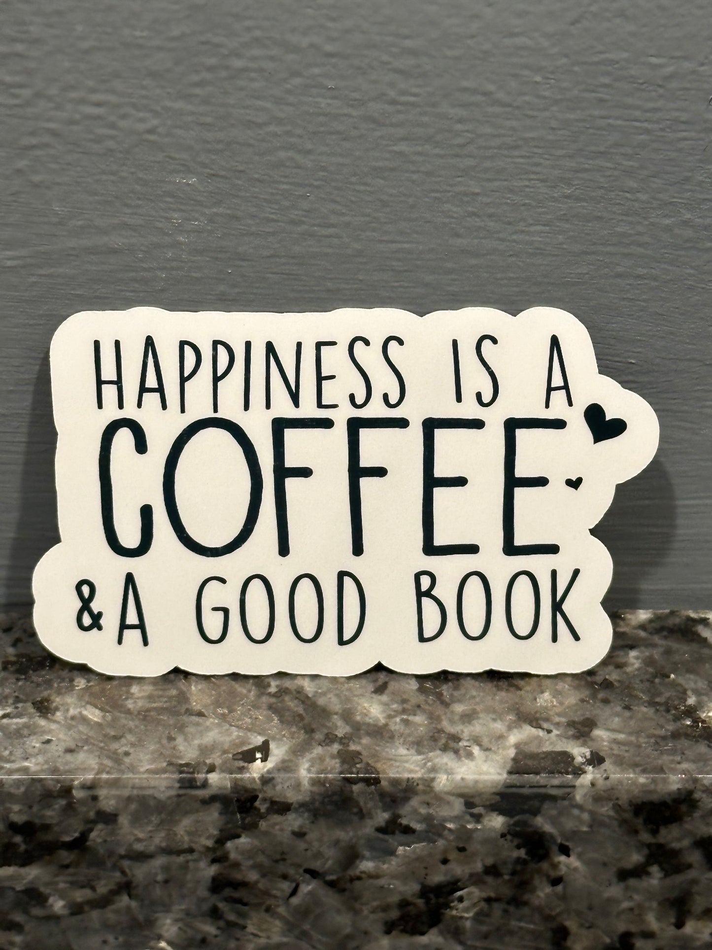Happiness is coffee and a good book sticker