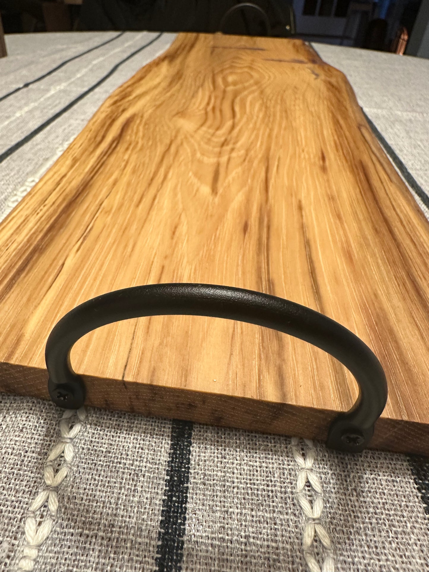 Ash live edge tray with handles