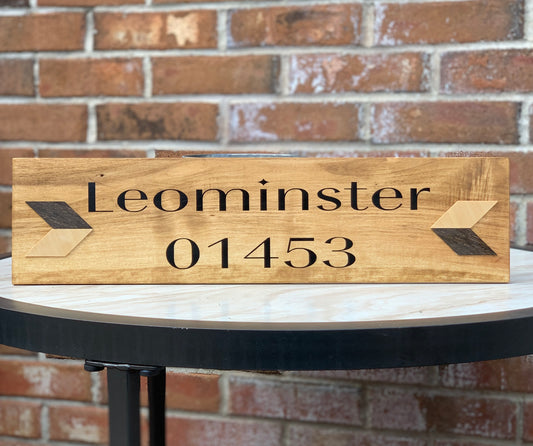 Leominster 01453; Town/City zip code signs