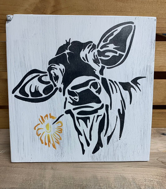 Cow wood sign