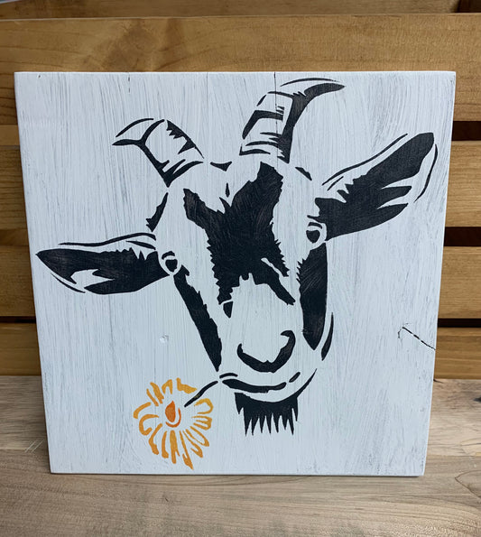 Goat wood sign
