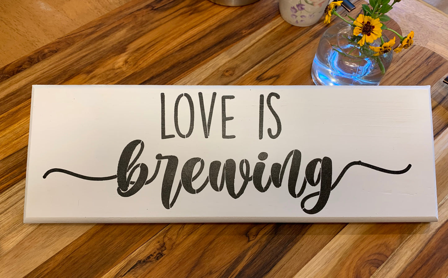 Love is brewing sign
